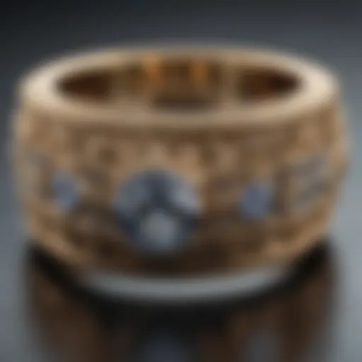 Exquisite Wide Gold Band Ring with Intricate Filigree