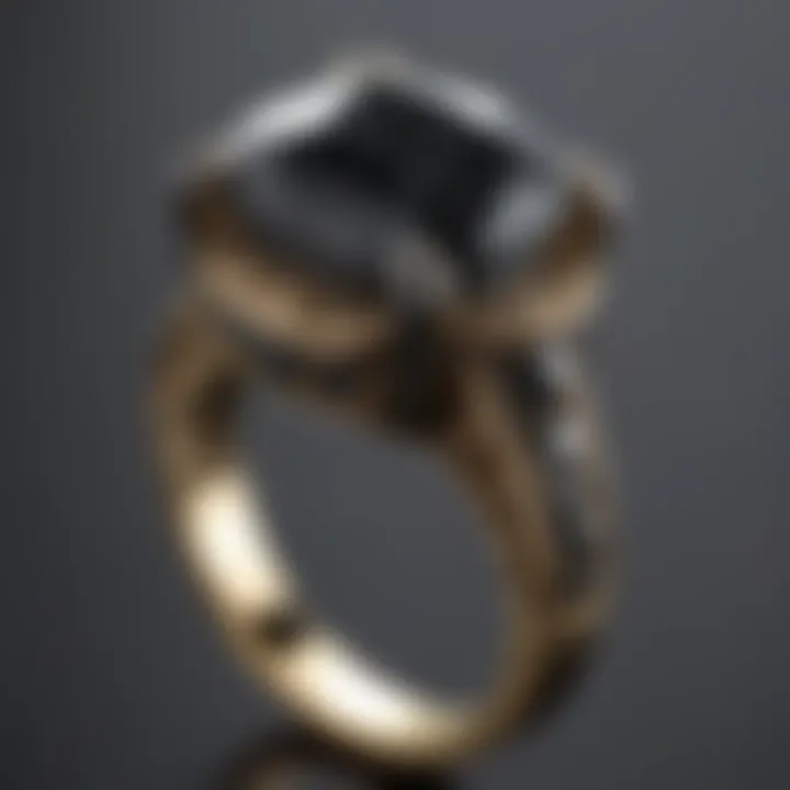 Elegance in Trillion-Cut Black Diamond Ring