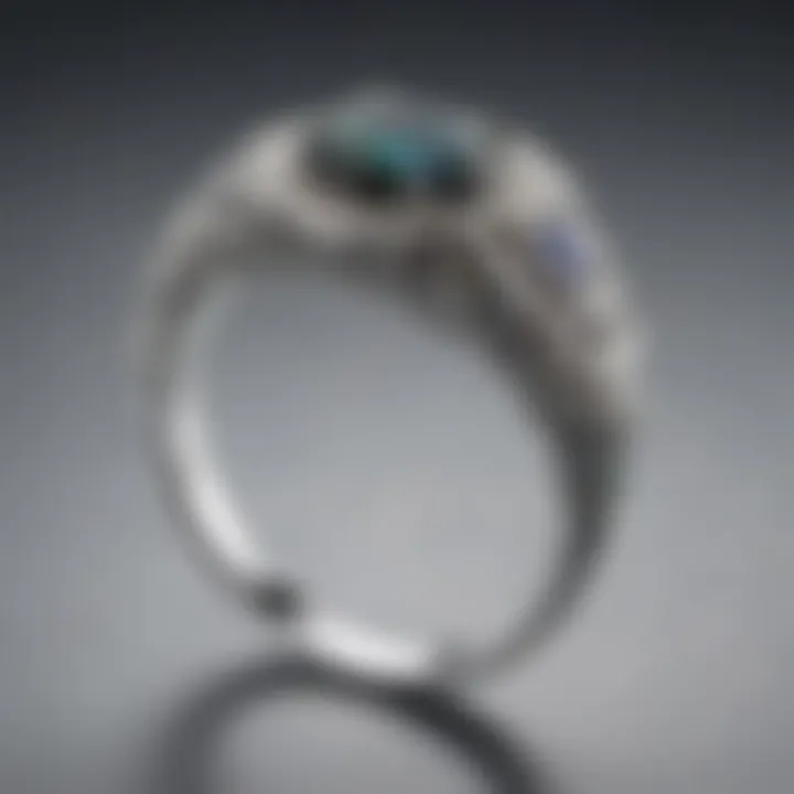 Elegant 10k white gold ring with intricate design