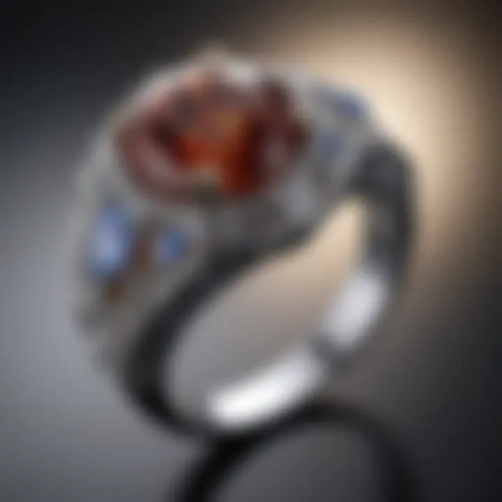 Elegant gemstone ring with intricate design