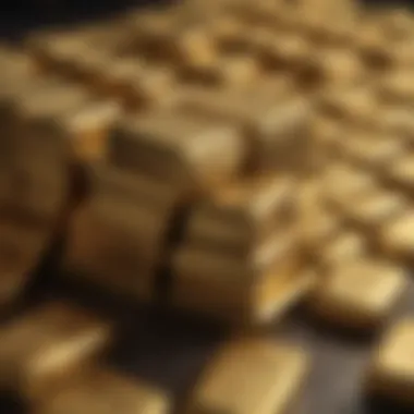 Elegant gold ingots stacked neatly