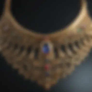 Elegant gold necklace with intricate design