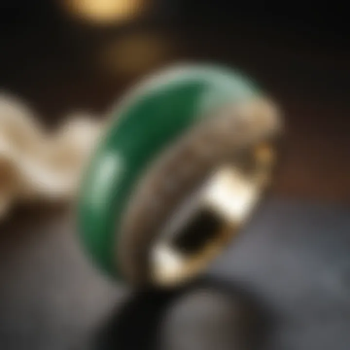 Exquisite Jade Wedding Band on Display