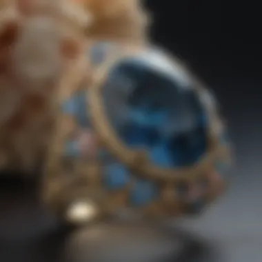 Elegant Jet Stone Ring with Floral Motif Elegant Jet Stone Ring with Floral Motif