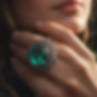 Stunning emerald ring with intricate details