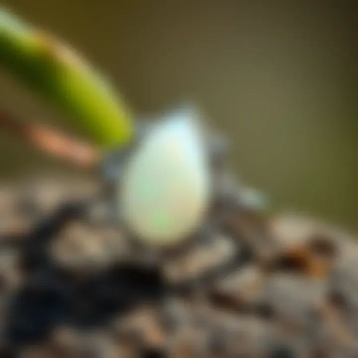 Elegant teardrop opal ring set against a natural background