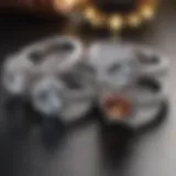 Elegantly displayed engagement rings