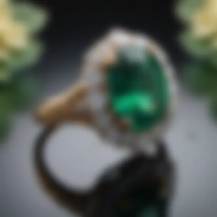 Opulent Emerald Cluster Engagement Ring