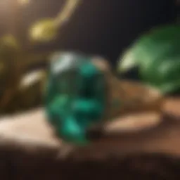 Emerald Green Gemstone in Elegant Setting