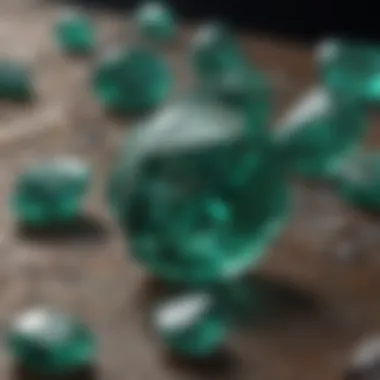 Distinct inclusions in a real emerald