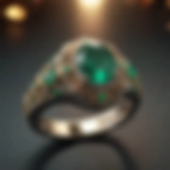 Emerald Ring with Intricate Design