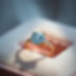 Elegant engagement ring on a velvet surface