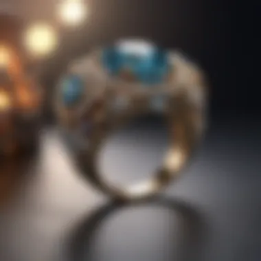 A technological interface representing digital engagement ring shopping