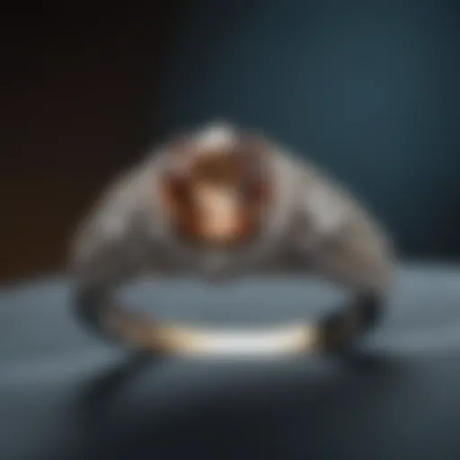 A luxurious engagement ring displayed elegantly on a velvet cushion