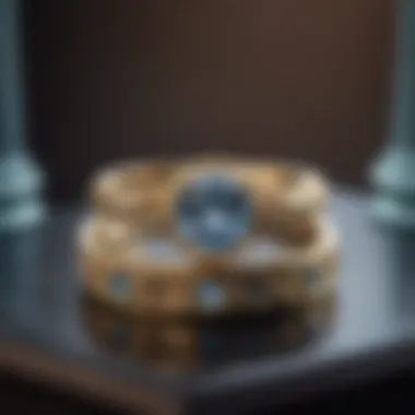 Financial Prudence and Investment Engagement ring balanced on a scale with financial symbols