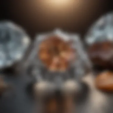 Visual representation of the environmental impact of traditional diamond mining versus cruelty-free options