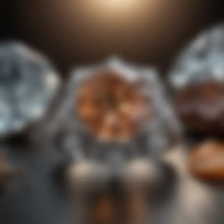 Visual representation of the environmental impact of traditional diamond mining versus cruelty-free options