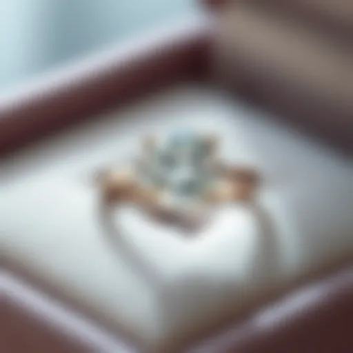 Elegant diamond engagement ring on a velvet surface