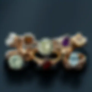 Engagement Ring Styles Overview Different styles of engagement rings arranged artfully