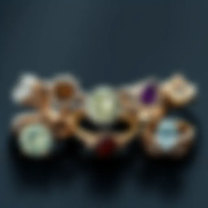 Engagement Ring Styles Overview Different styles of engagement rings arranged artfully