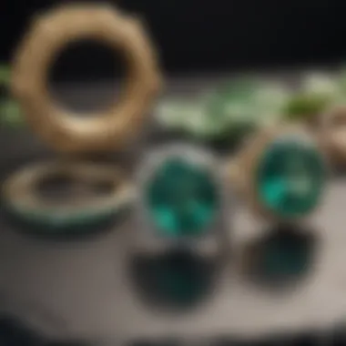 Beautifully displayed ethical emerald stones