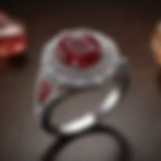 A close-up view of a ruby ring showcasing its vivid color and clarity.