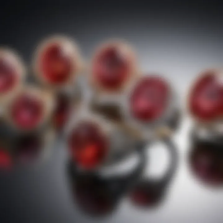 A comparison chart illustrating pricing trends of ruby rings versus other gemstones.