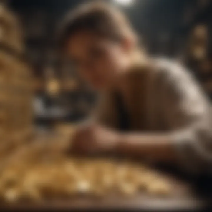 A market analyst reviewing economic indicators that influence gold prices.