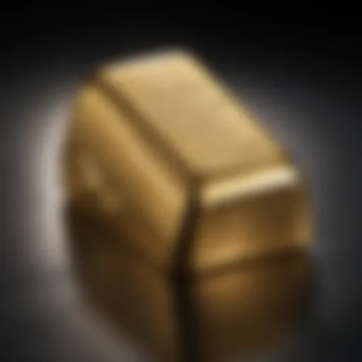 A close-up of a gold ingot showcasing its luster and purity.