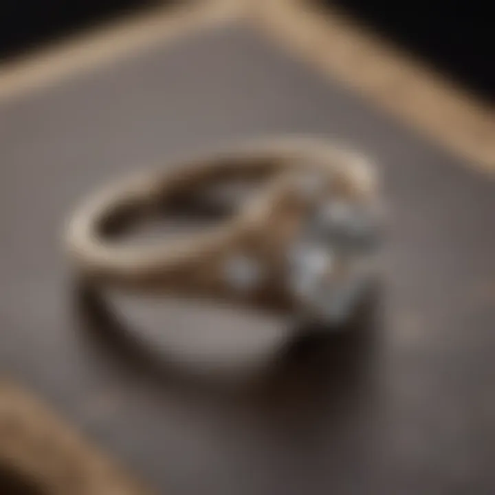 A beautifully crafted engagement ring resting on an open book