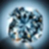 Detailed view of Asscher cut diamond showcasing its unique facets