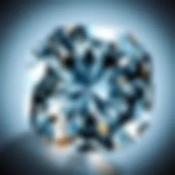 Detailed view of Asscher cut diamond showcasing its unique facets