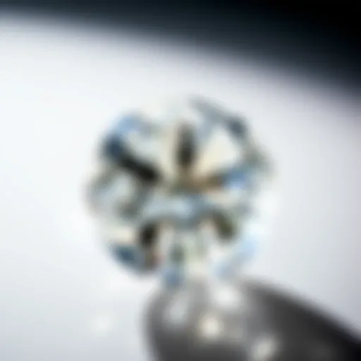 Close-up view of a certified diamond showcasing its brilliance and clarity.