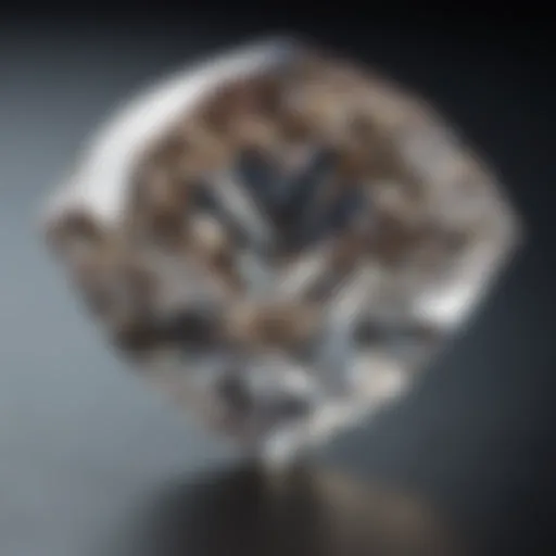 Close-up of a one carat diamond showcasing its brilliance
