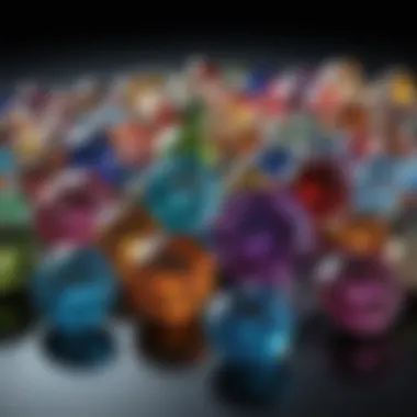Collection of Gemstones A collection of various gemstones displayed together, demonstrating the diversity of colors and shapes.