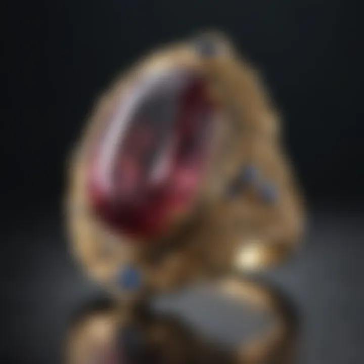A beautifully crafted piece of jewelry featuring an alternative gemstone, highlighting its unique design.