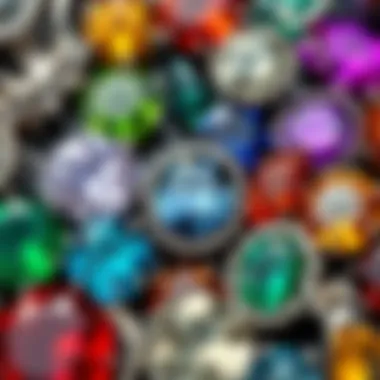 A stunning array of unique gemstones showcasing vibrant colors