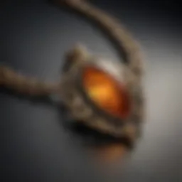 Exquisite amber necklace with intricate design