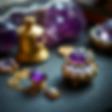 Historical artifacts featuring amethyst, illustrating its cultural significance