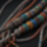 Artistic depiction of various bead cord sizes