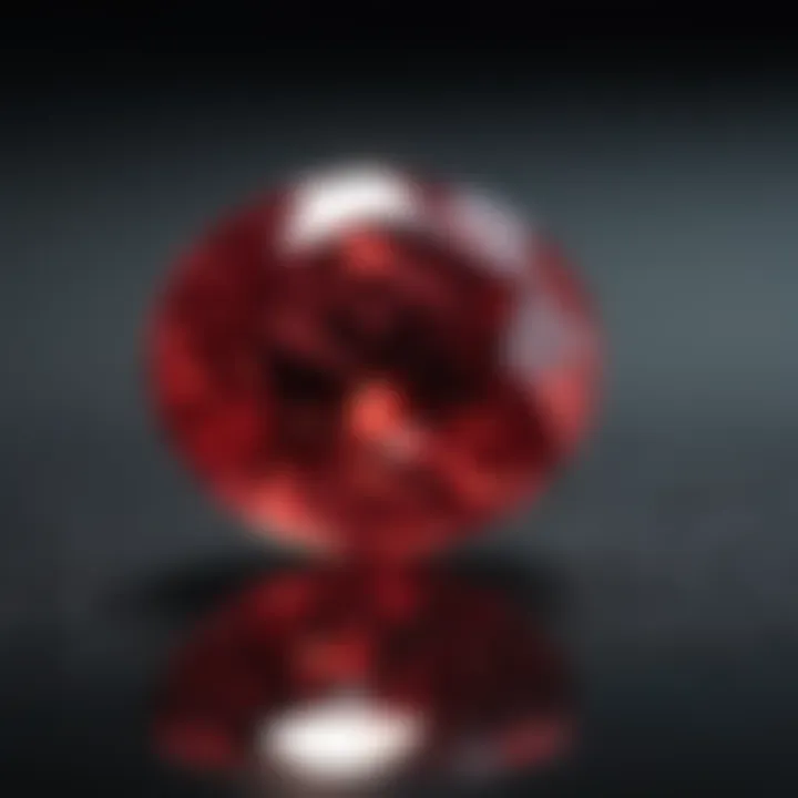 Radiant Ruby gemstone shining in the light