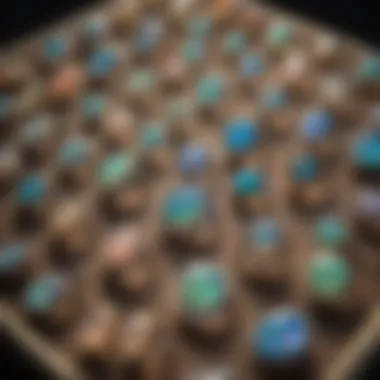 Artful Display of Opal Varieties Different types of opals used in bezel set engagement rings arranged artistically