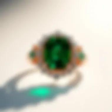 A sparkling emerald set in an elegant ring