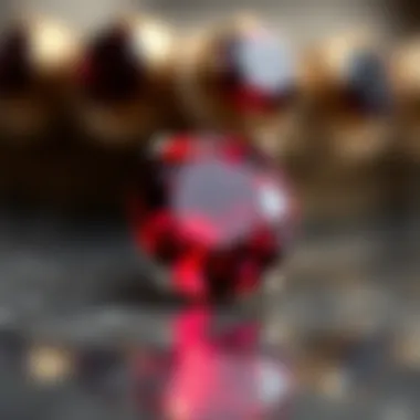 Close-up of a vibrant January garnet gemstone