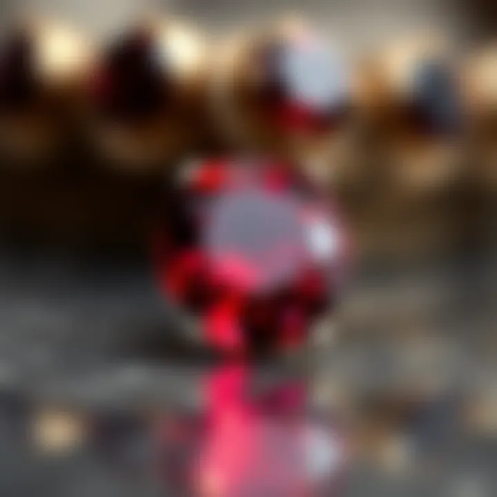 Close-up of a vibrant January garnet gemstone
