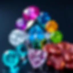 A vibrant array of birthstones representing each month