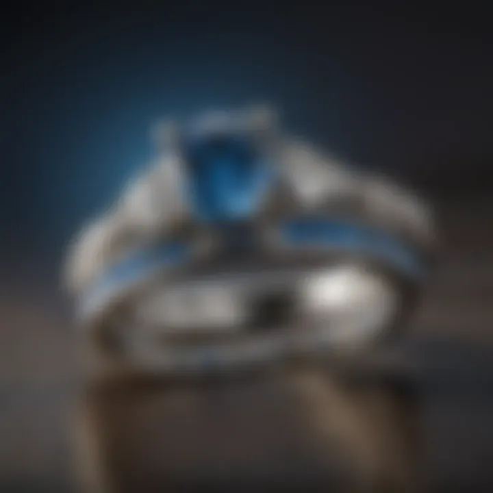 Close-up of materials used in Blue Nile wedding bands