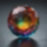 Close-up of a Brilliant Earth Catalina gemstone showcasing its iridescent qualities