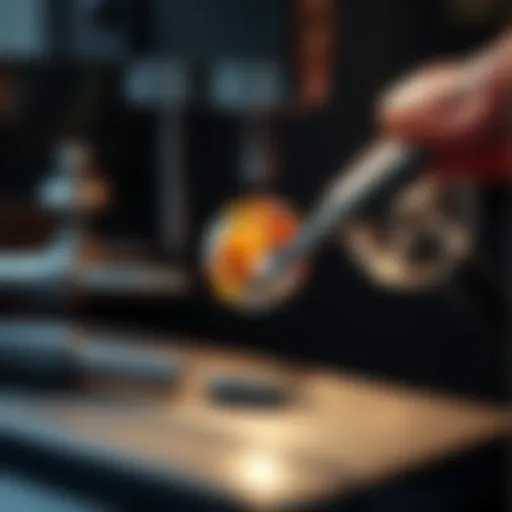 Precision Tools in Cabochon Machines Highly detailed cabochon machine showcasing precision tools