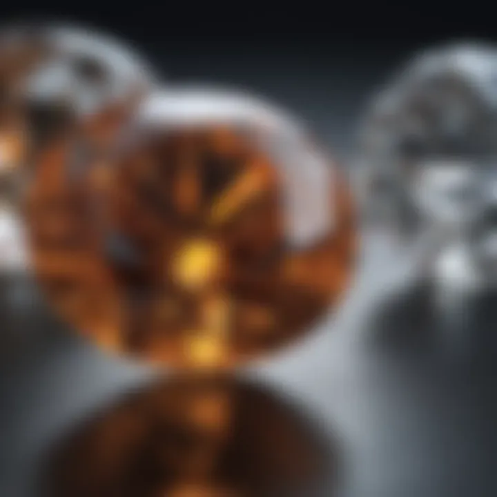 Visual comparison of natural and synthetic diamond options